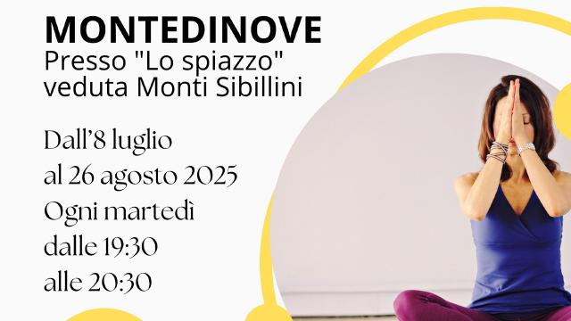 U.S. Acli provinciale Aps: a Montedinove ciclo di lezioni gratuite di yoga con veduta sui Monti Sibillini