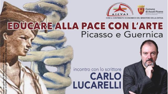 Ascoli Piceno, Carlo Lucarelli presenta Picasso e Guernica con l'incontro ''Educare alla pace con l'arte''