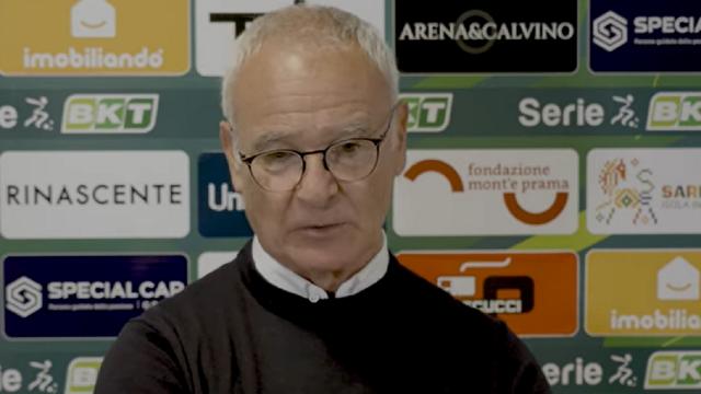 Cagliari-Bari 1-1, Ranieri (“Errori tecnici insoliti. Non alzo bandiera bianca”) e Mignani (“Complimenti ai ragazzi”)