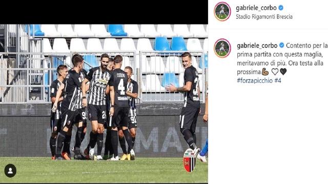 Brescia-Ascoli 1-1, Corbo: ''Contento per prima partita con questa maglia, meritavamo di più''