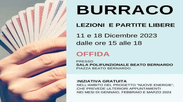 Offida, al via il progetto ''Nuove energie''. Si parte con il burraco