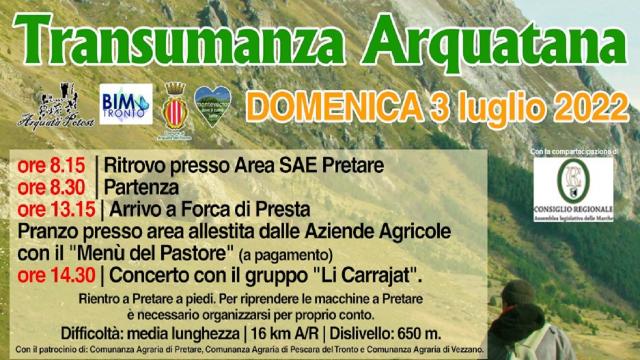 Rivive la tradizione con la Transumanza Arquatana da Pretare a Forca di Presta