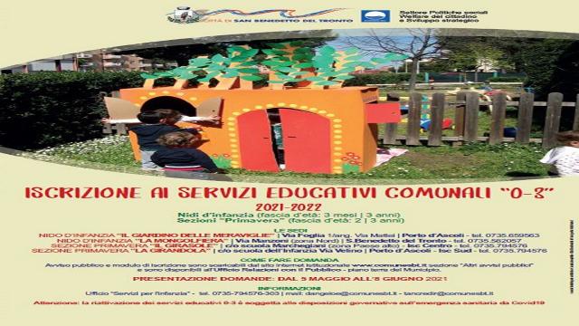 San Benedetto, aperte le iscrizioni ai nidi d’infanzia e alle sezioni ''Primavera''