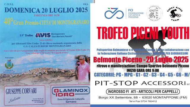Federciclismo Marche: Gran Premio Città di Montegranaro e Trofeo Piceni Youth tra gli appuntamenti del fine settimana