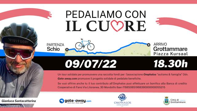 Grottammare, arriva ciclista solidale Gianluca Santacatterina per raccolta fondi a favore dell’Omphalos