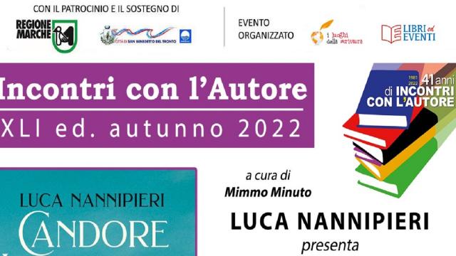 Auditorium Tebaldini San Benedetto del Tronto, Nannipieri presenta il libro ''Candore immortale''