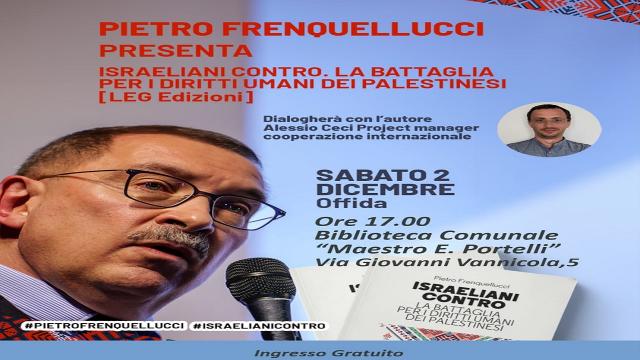 Offida: biblioteca comunale, si presenta ''Israeliani contro. La battaglia per i diritti umani dei palestinesi''