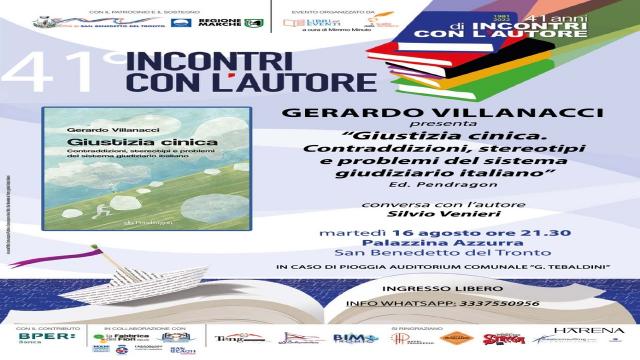 San Benedetto del Tronto, il Prof.Villanacci presenta il suo libro ‘Giustizia cinica’il 16 agosto alla Palazzina Azzurra