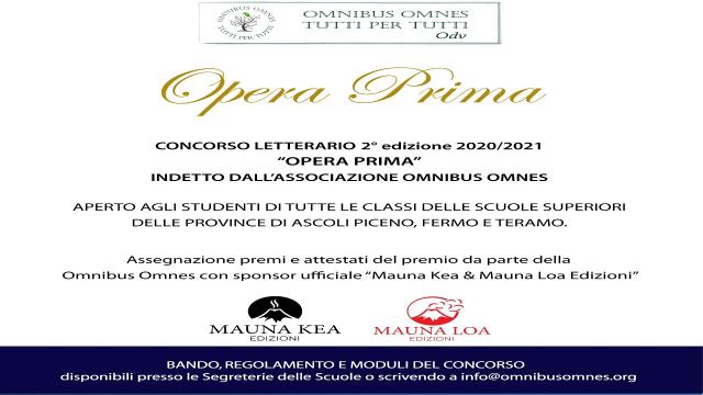 Il concorso letterario ''Opera Prima'' apre a tutti gli studenti della provincia di Ascoli