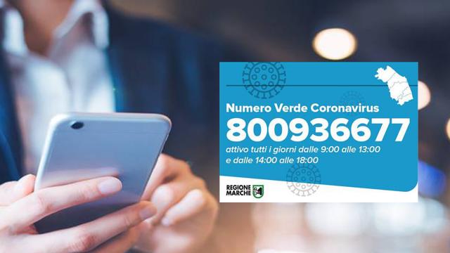 Regione Marche, riattivato numero verde per assistenza telefonica relativa al Covid-19