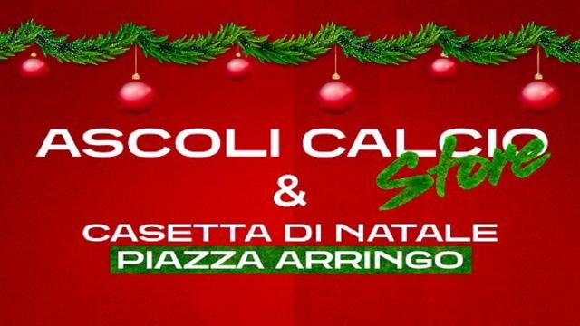 Ascoli Calcio, torna la casetta di legno al Villaggio di Natale in Piazza Arringo