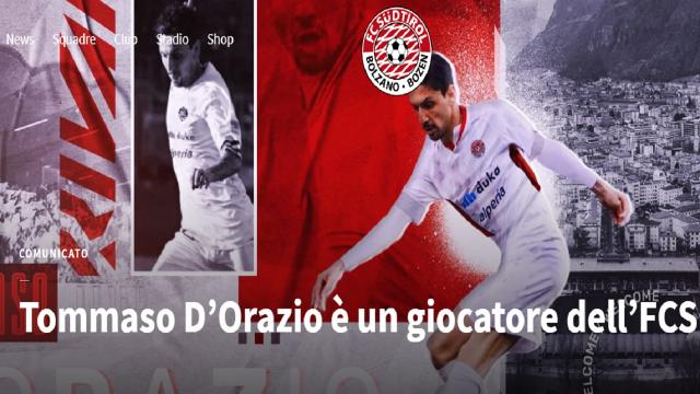 Ascoli Calcio: ecco il comunicato ufficiale, D'Orazio è un nuovo calciatore del Sudtirol