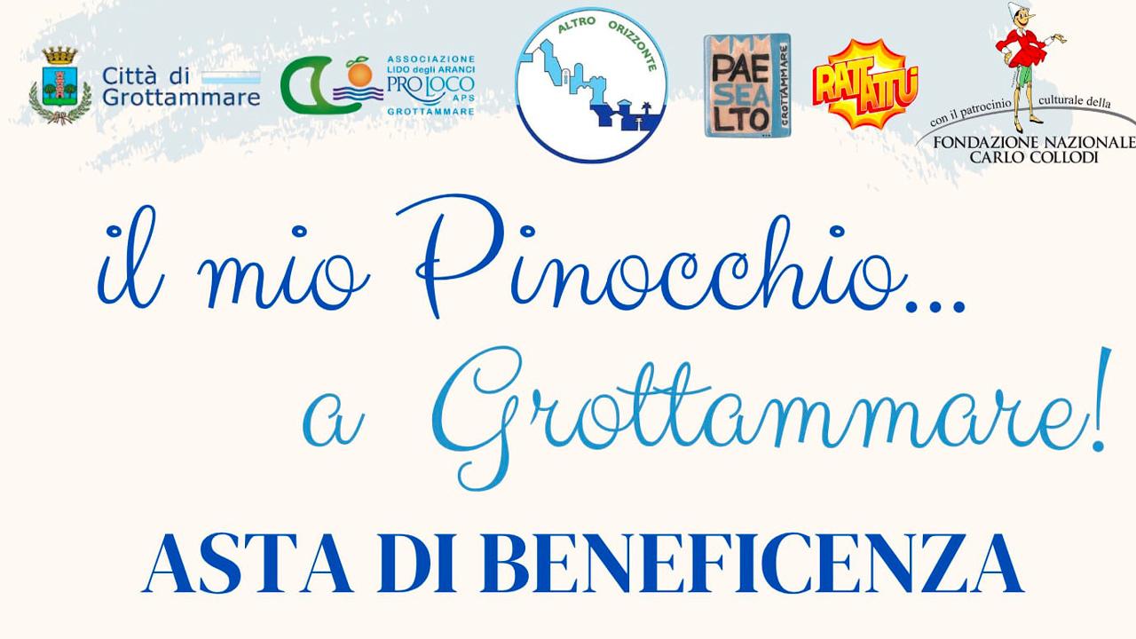 “Il mio Pinocchio… a Grottammare!”: Associazione Altro Orizzonte promuove asta di beneficenza in Piazza Kursaal a favore della Fondazione Anffas