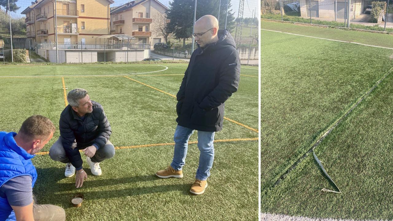 Folignano, in fase di conclusione i lavori di risistemazione del campo di calcio a 5 a Piane di Morro