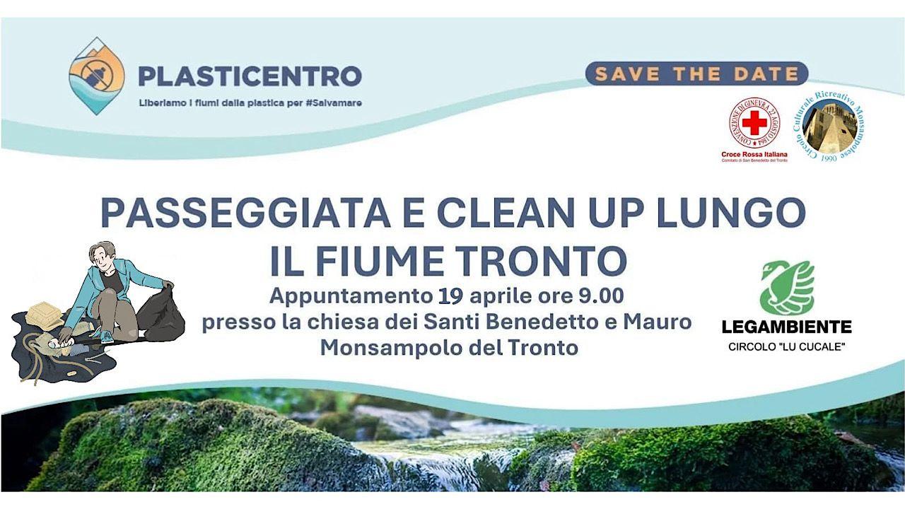 Passeggiata ecologica e clean-up lungo il fiume Tronto a Monsampolo del Tronto con Legambiente Marche nell’ambito del progetto Plasticentro