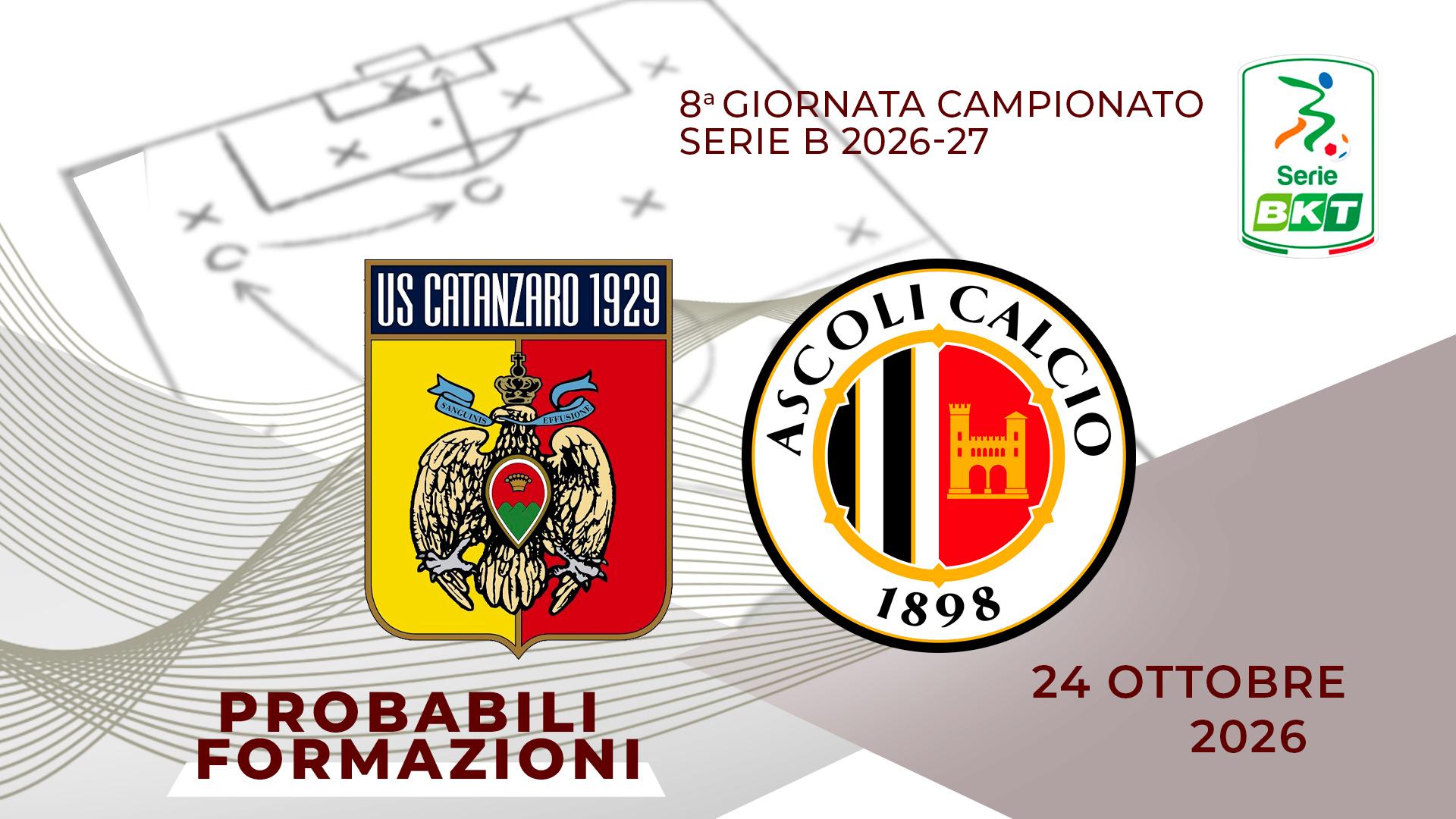 Catanzaro-Ascoli, probabili formazioni della sfida tra Aquile e Picchio
