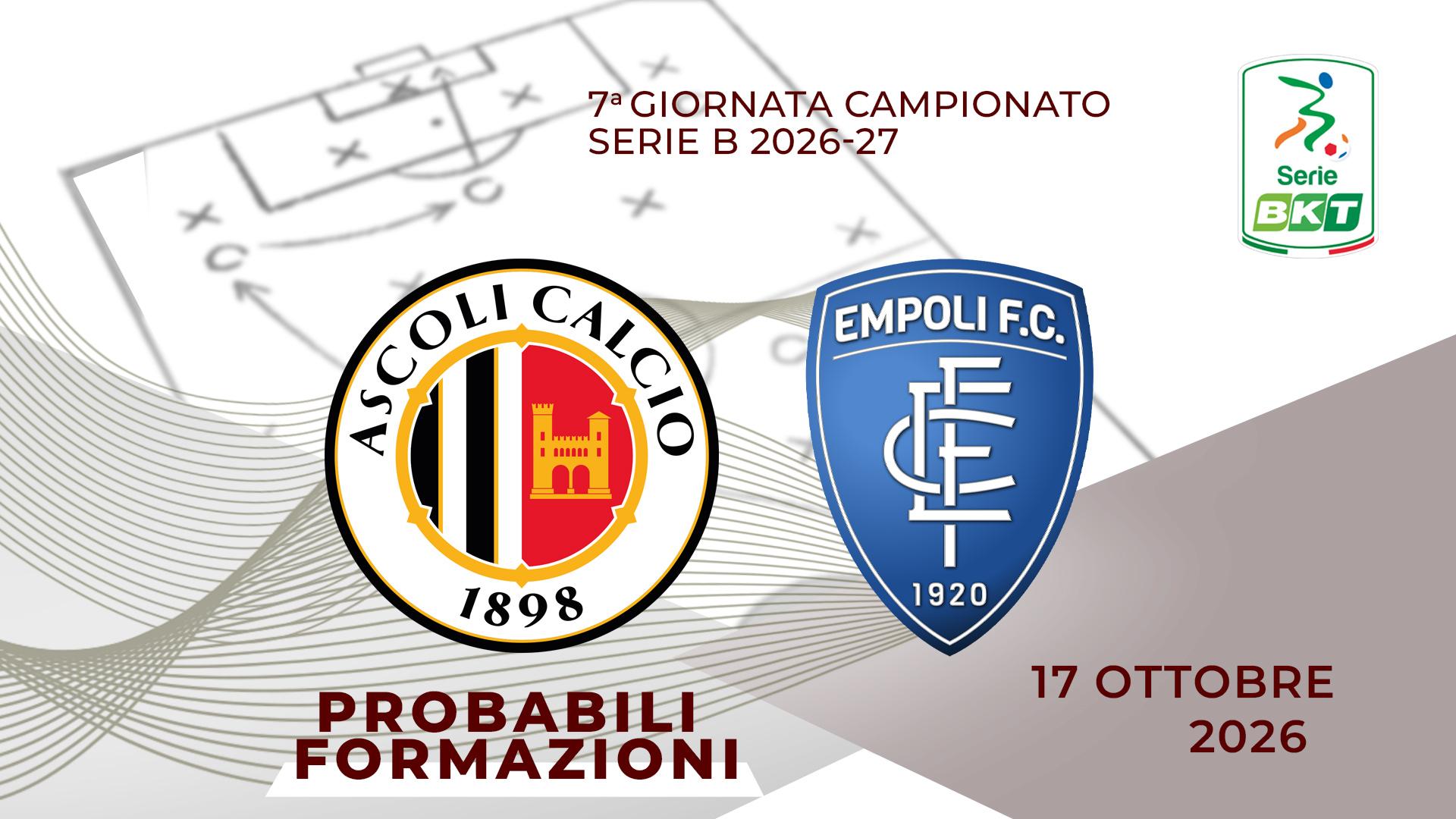 Ascoli-Empoli, probabili formazioni della sfida tra bianconeri ed azzurri