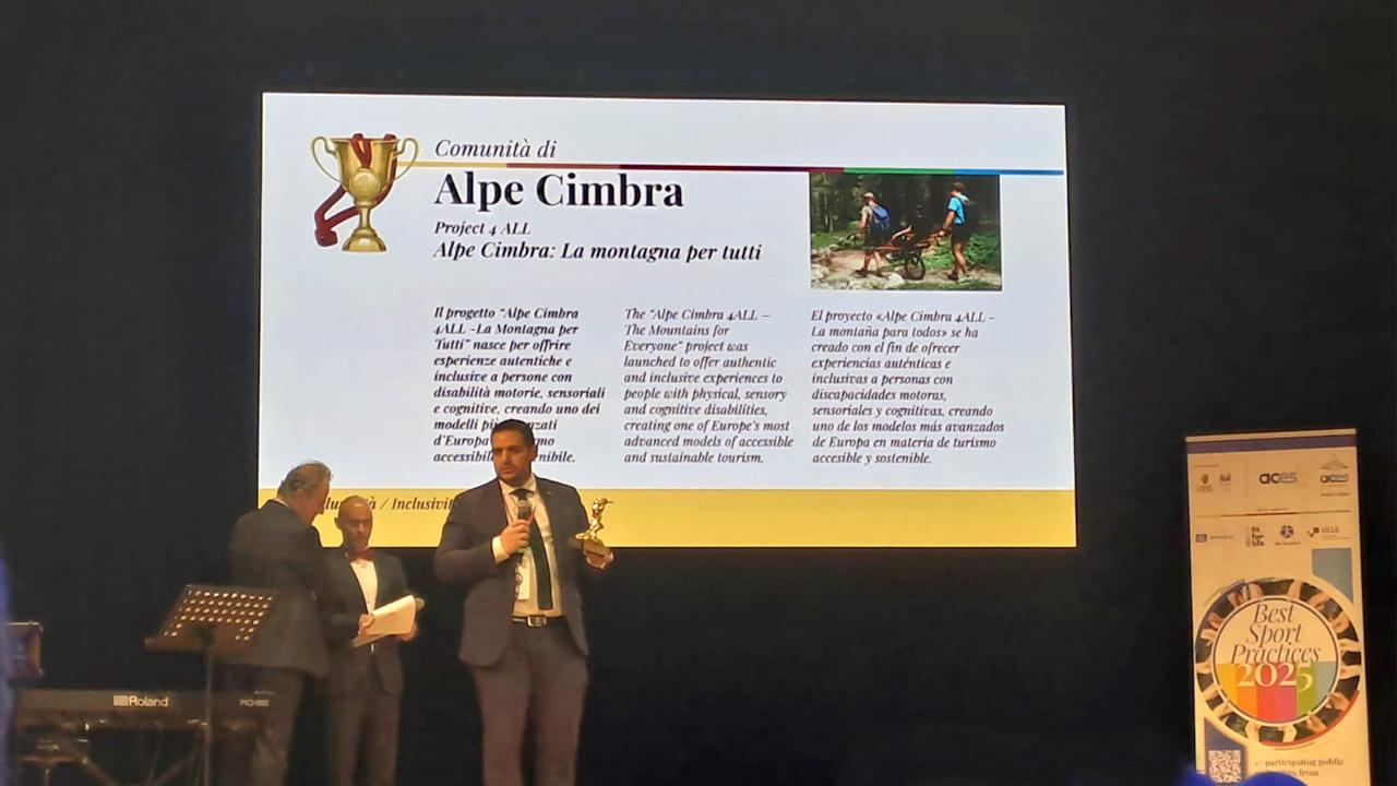 Premio Best Sport Practice, al Teatro dei Filarmonici di Ascoli Piceno trionfa la comunità trentina di Alpe Cimbra