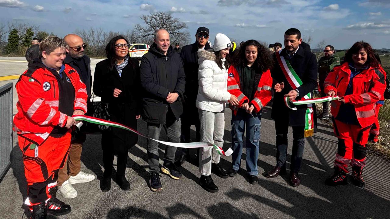 Montalto delle Marche, inaugurata Elisuperficie comunale. Matricardi: ”Opera di grande rilevanza per la comunità”