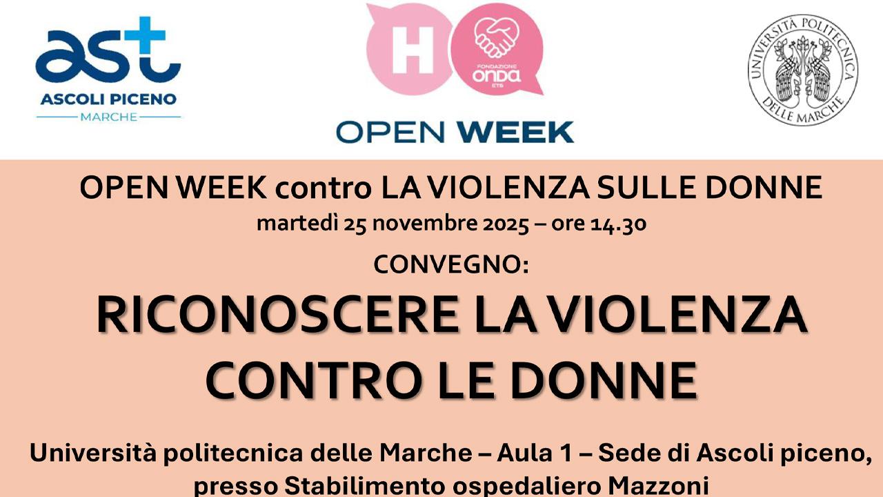 Ast Ascoli e Univpm per l’Open Week contro la violenza sulle donne con un convegno nella sede di Infermieristica
