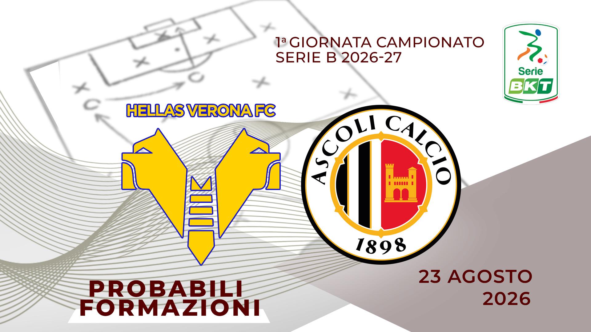 Verona-Ascoli, probabili formazioni della sfida tra gialloblù e bianconeri