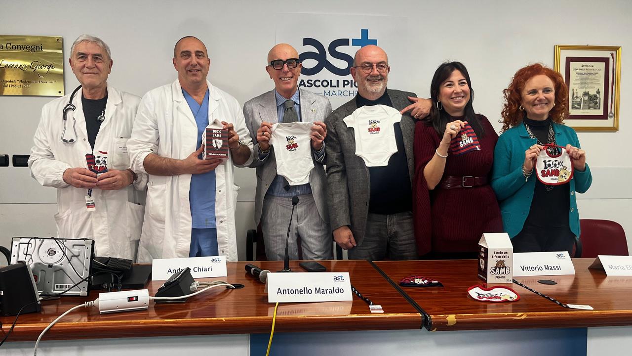 Ospedale Madonna del Soccorso: donati dalla Sambenedettese i nuovi kit per neonati