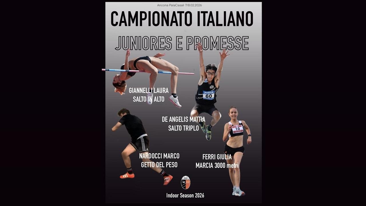 Atletica leggera, i portacolori dell'Asa Ascoli pronti per gli Italiani Junior e Promesse indoor 