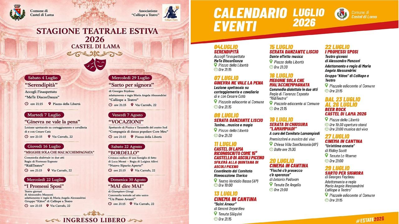 Castel di Lama: un mese di Luglio tra musica, teatro e cinema sotto le stelle