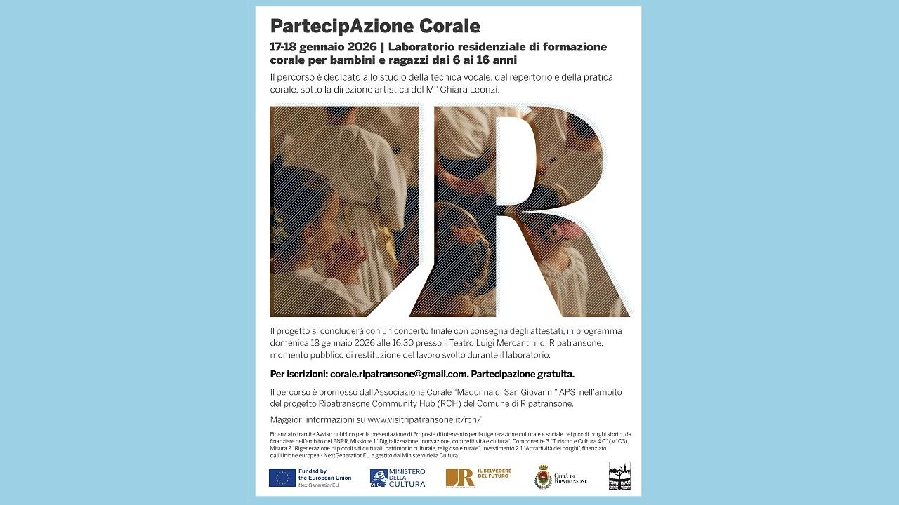 Partecip-Azione Corale: laboratorio residenziale di formazione corale per bambini e ragazzi a Ripatransone