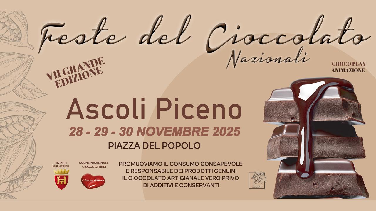 Ascoli Piceno, in Piazza del Popolo torna la Festa del Cioccolato Artigianale. Lavorazioni, degustazioni e laboratori per le scuole