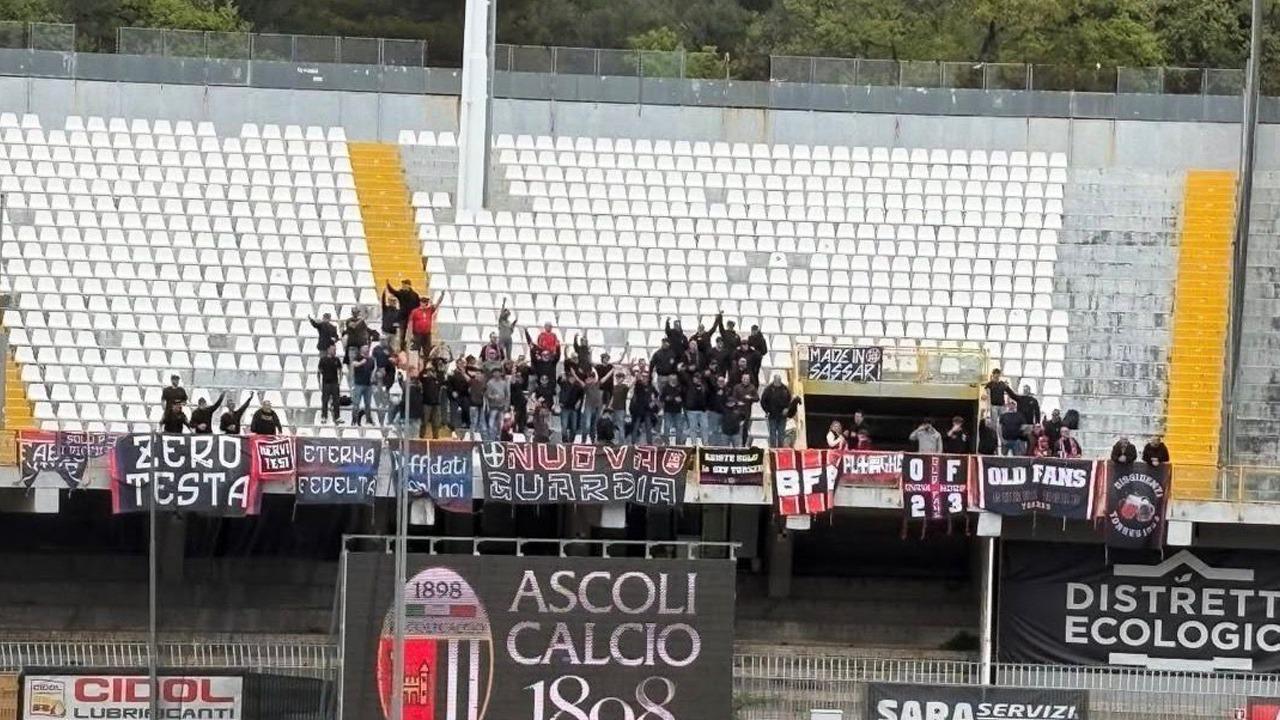 Ascoli-Torres, dato definitivo dei tifosi rossoblù nel Settore Ospiti dello stadio 