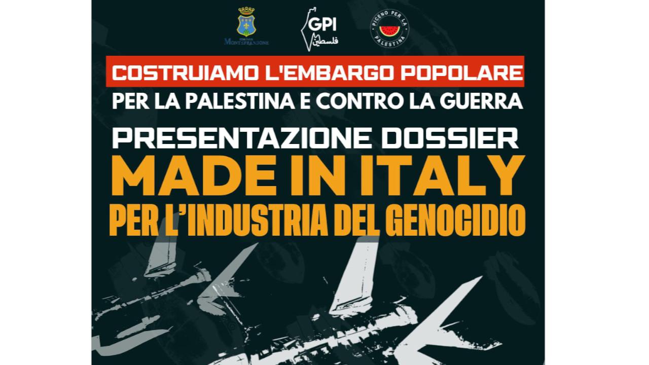 Monteprandone:  appuntamento con “Made in Italy. Per l’industria del genocidio”