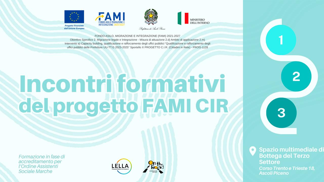 Progetto FAMI CIR – Cittadini in Rete: al via ad Ascoli Piceno il secondo ciclo formativo per operatori dell’inclusione 