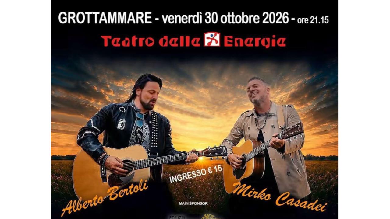 Grottammare ospita la prima nazionale del tour di Alberto Bertoli e Mirko Casadei dal titolo “Amore in E.R.”