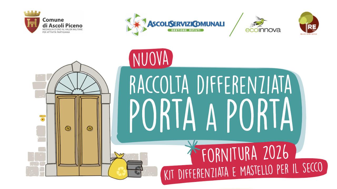 Ascoli Piceno, al via la consegna gratuita dei kit per la raccolta differenziata