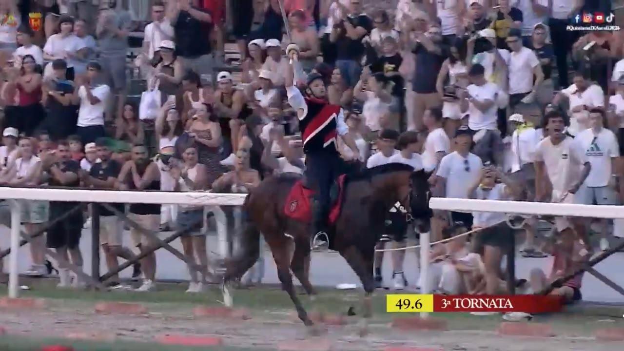 Quintana Ascoli Piceno, al Campo dei Giochi il Palio della Tradizione va a Porta Tufilla: Mattia Zannori su Trentino sono imprendibili, cade Luca Innocenzi