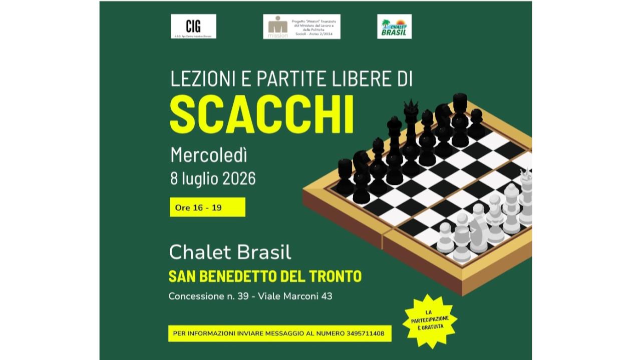 San Benedetto del Tronto: lezioni e partite libere di scacchi nell'ambito del progetto ''Mission''