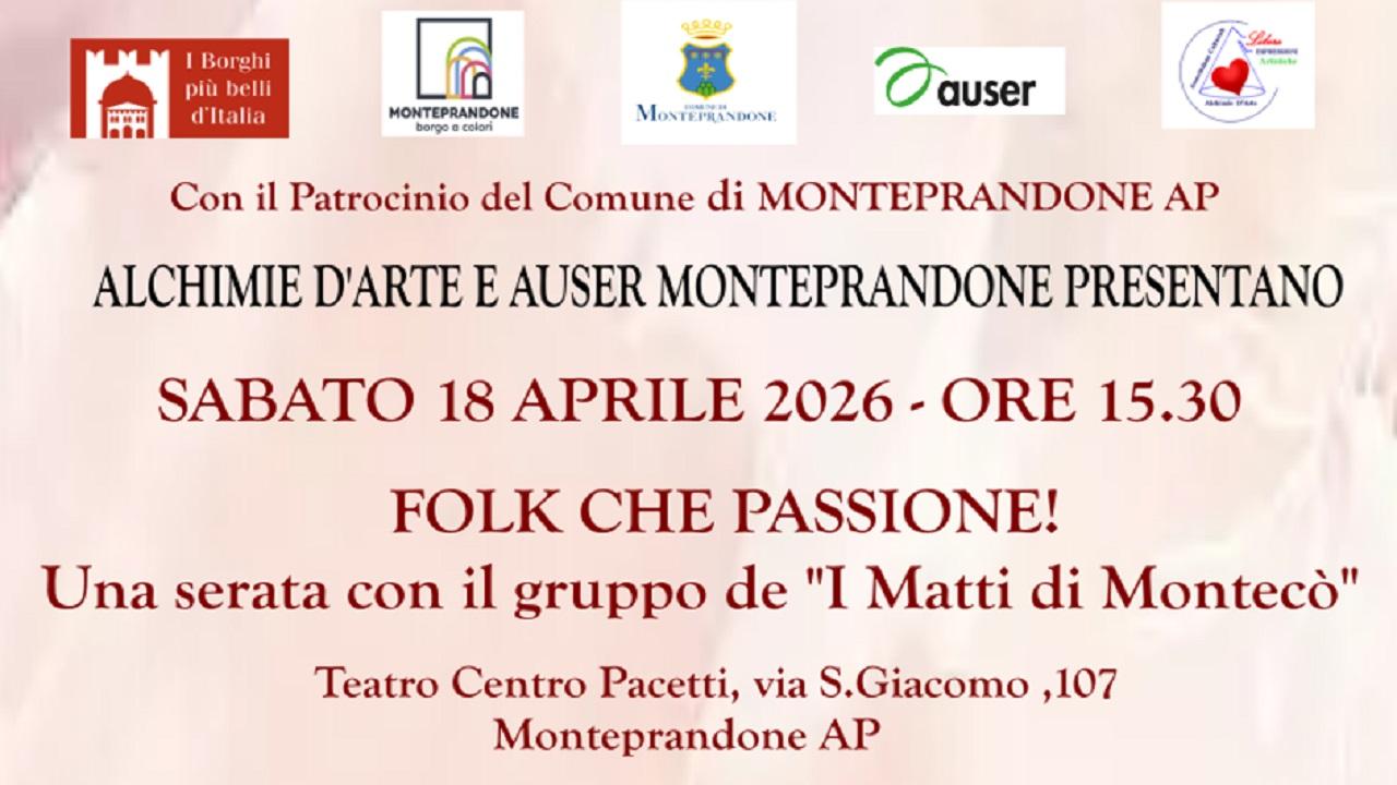Alchimie d'Arte, a Centobuchi di Monteprandone appuntamento con “Folk che passione!”