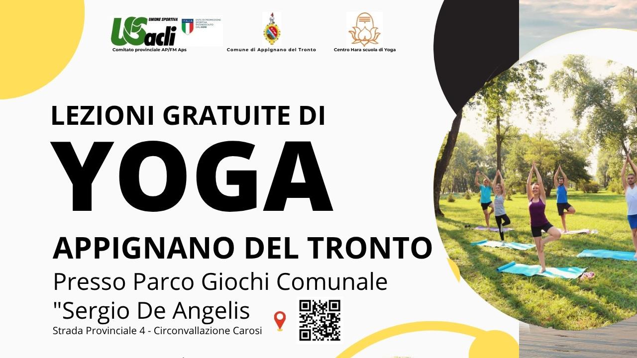 Appignano del Tronto, al Parco Giochi Comunale 'Sergio De Angelis' via a ciclo di lezioni gratuite di yoga