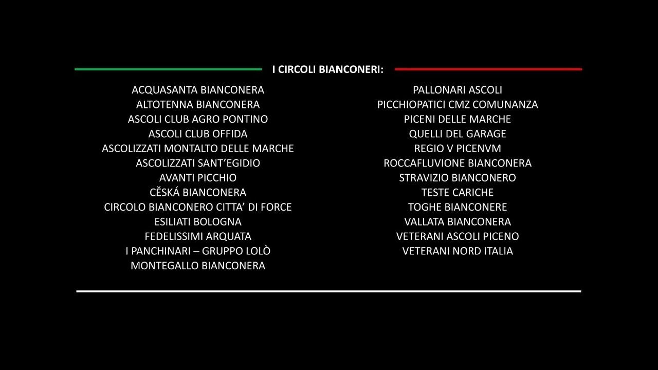 Ascoli Calcio, Circoli Bianconeri: 