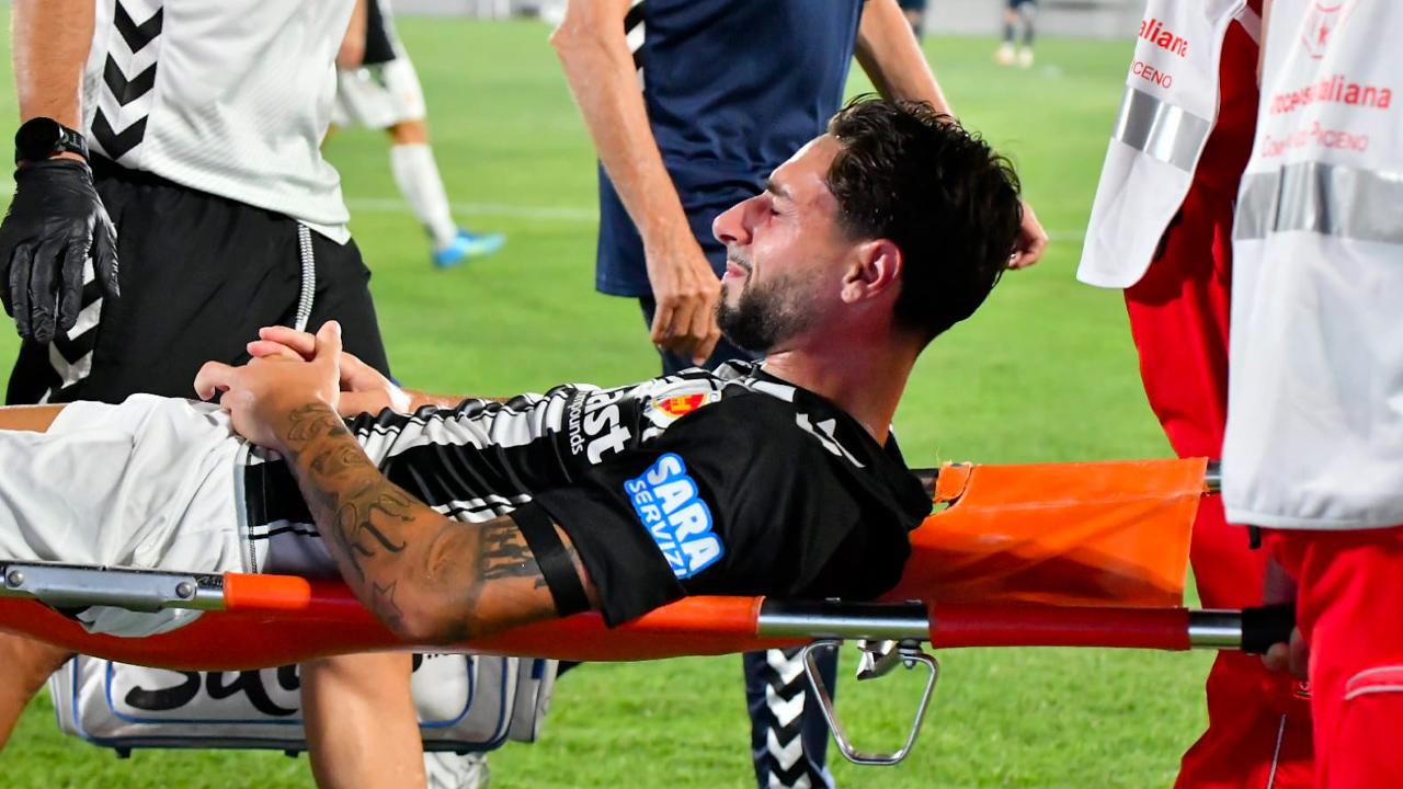 Ascoli Calcio, il bollettino medico sulle condizioni di Alagna dopo il brutto infortunio contro la Lazio