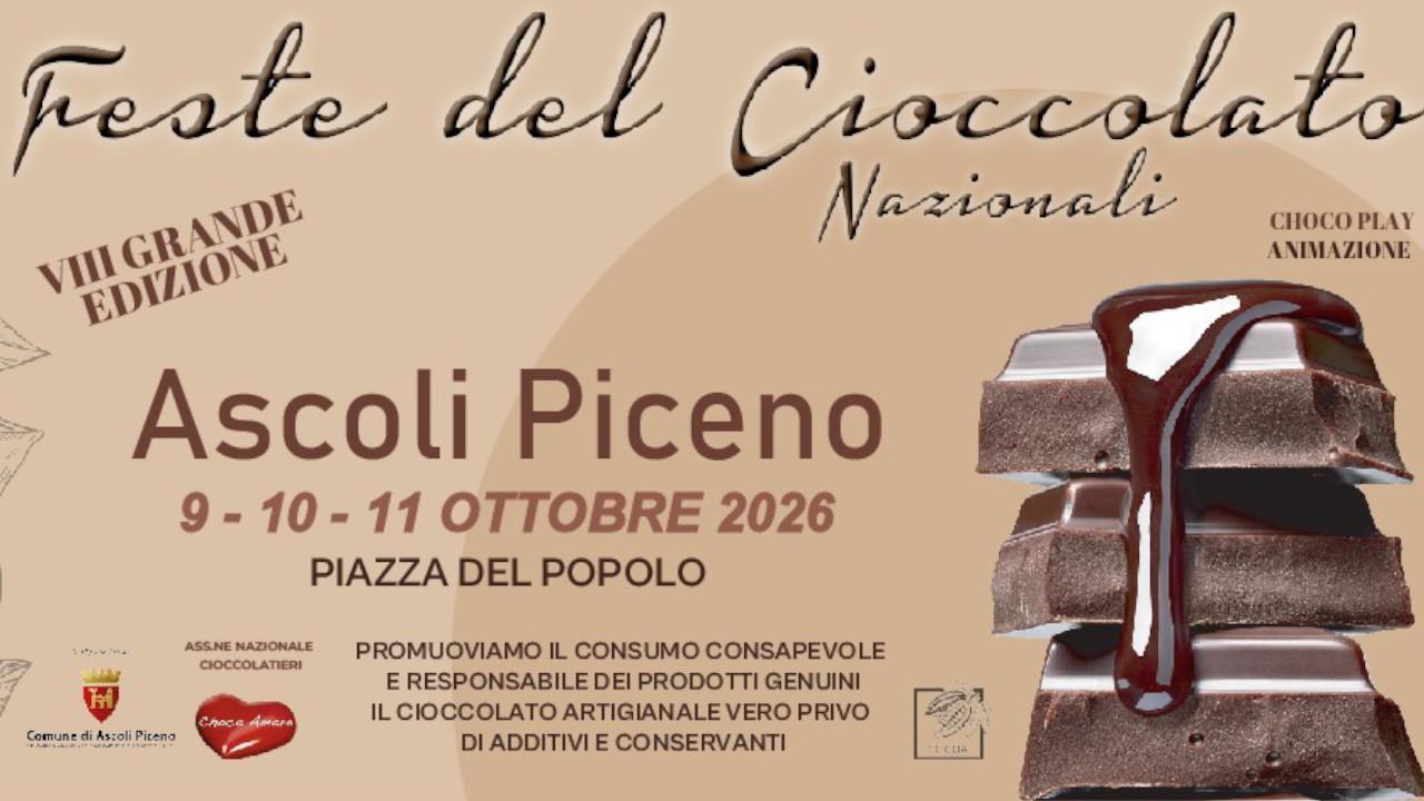 Ascoli Piceno, dodicesima edizione della Festa del Cioccolato Artigianale con laboratori dedicati agli studenti