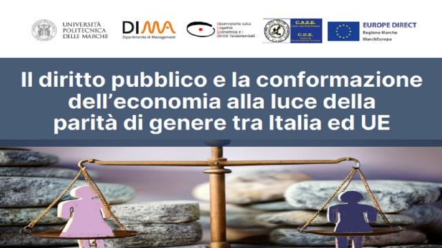 Sede Univpm San Benedetto, momento formativo su diritto pubblico ed economica alla luce della parità di genere