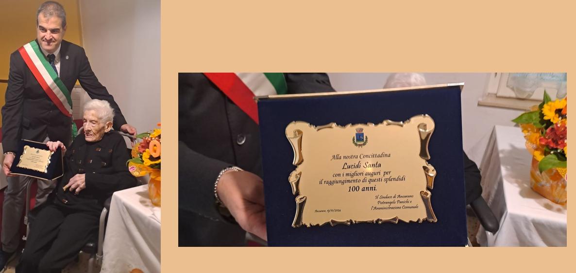 Ancarano, auguri a Santa Lucidi per i suoi 100 anni