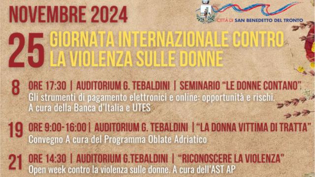 A San Benedetto novembre è il mese della lotta alla violenza di genere