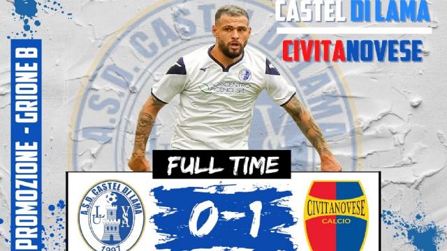 Promozione girone B, Castel di Lama sconfitto 1-0 dalla Civitanovese al ''Tony Stipa''
