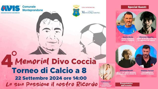 Avis Monteprandone, al campo sportivo 'Nicolai' di Centobuchi vip e novità per IV edizione del Memorial 'Divo Coccia' 