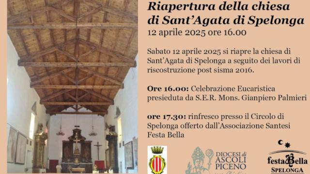 Diocesi di Ascoli: riapertura chiesa Sant'Agata a Spelonga di Arquata e inaugurazione Museo di Arte Sacra di Montedinove