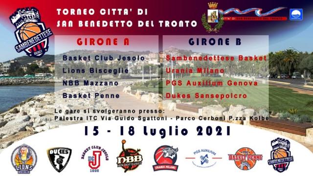 San Benedetto del Tronto, primo torneo di basket maschile categoria Under 14