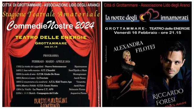 'Notte degli Innamorati' e 'Commedie Nostre', fine settimana intenso per l’Associazione Lido degli Aranci di Grottammare